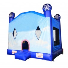 ALEKO Commercial Grade Bounce House Moonwalk with Blower - Blue and White Snowflakes   570612988